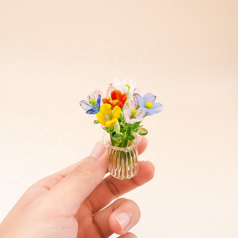 Mini Glass Flower Bouquet Décor