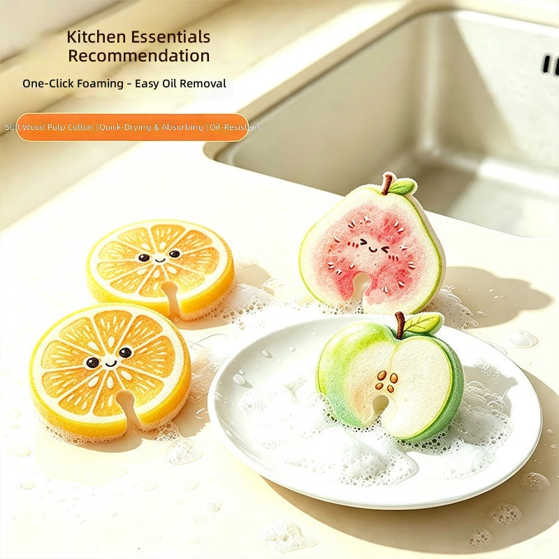✨Cute fruit-shaped dishwashing sponge brush🧴🍲