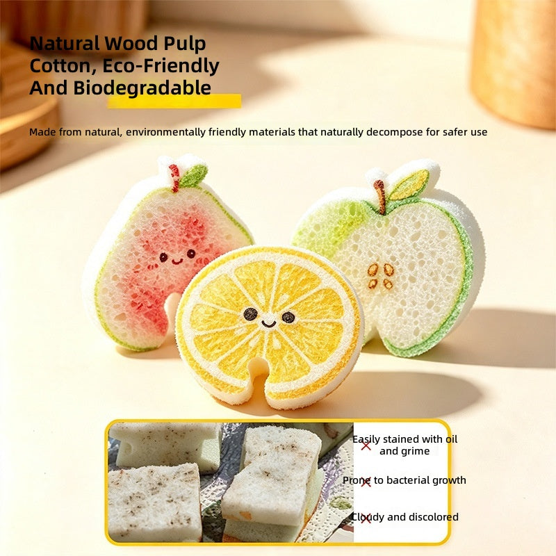 ✨Cute fruit-shaped dishwashing sponge brush🧴🍲