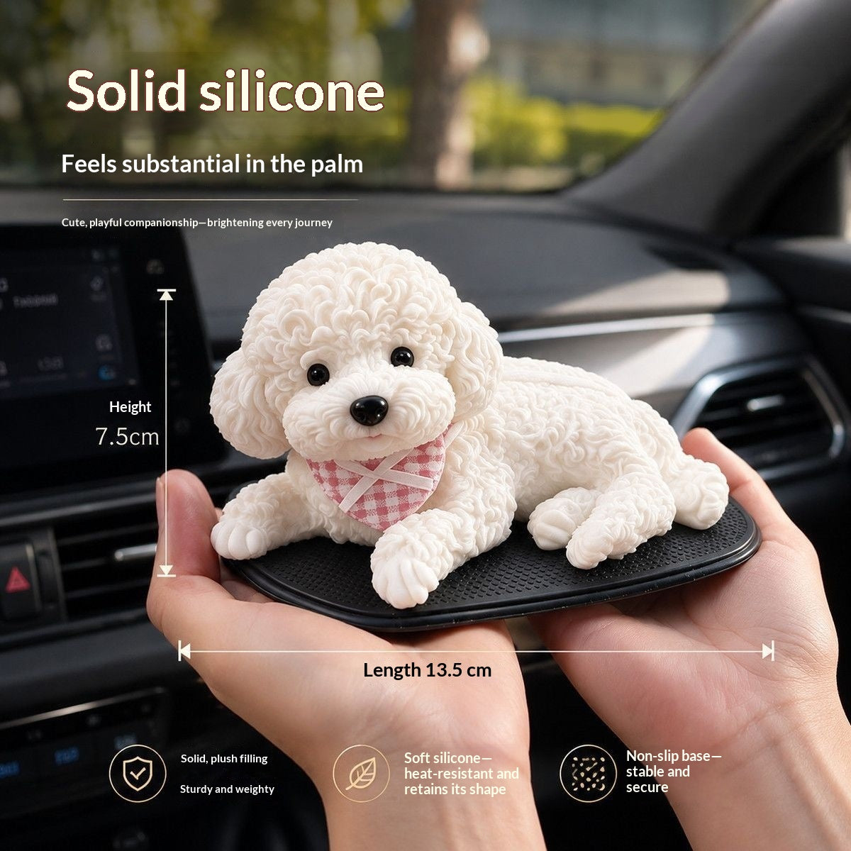 🐶 Mini Realistic Teddy Dog Car Ornament