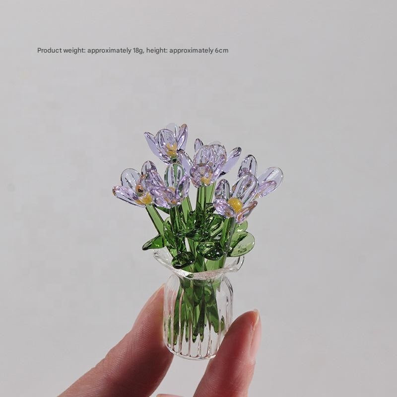 Mini Glass Flower Bouquet Décor