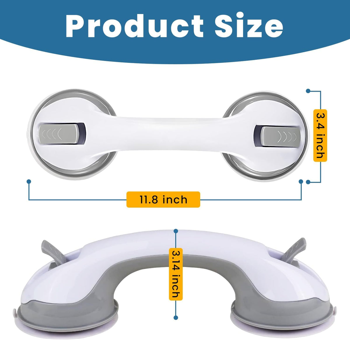 Large Non-Slip Shower Handle – Powerful Suction
