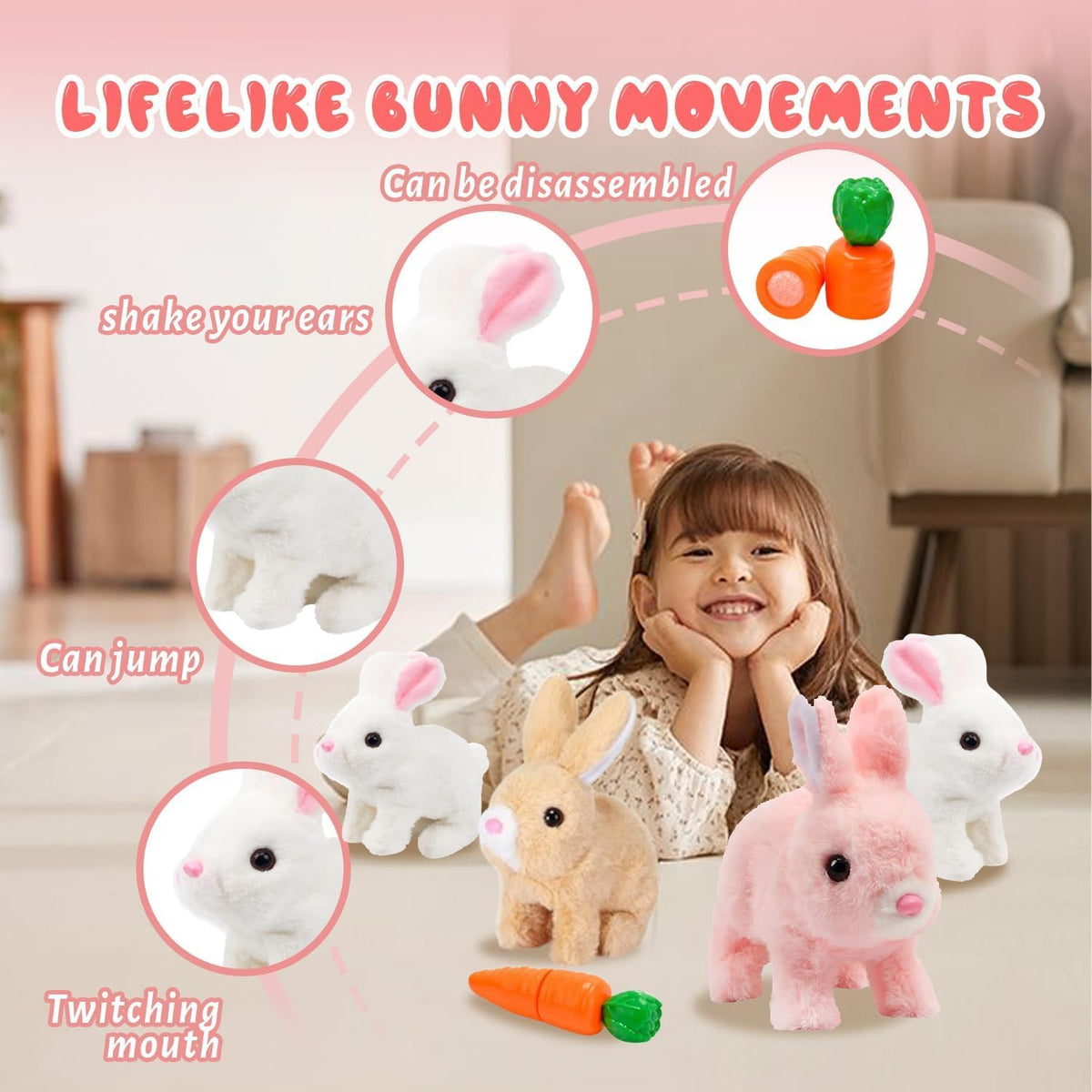 Fluffy Cute Rabbits for Kids