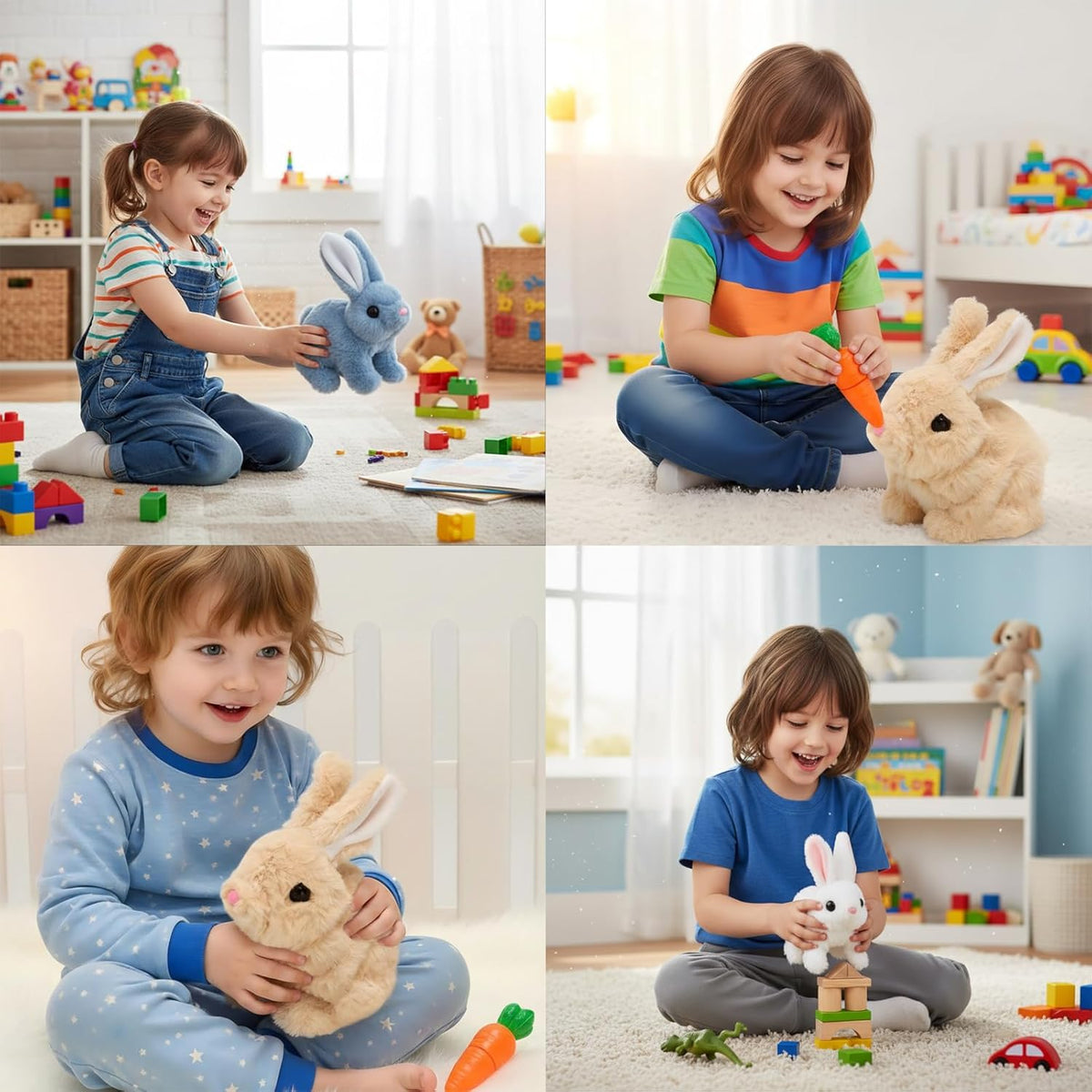 Fluffy Cute Rabbits for Kids