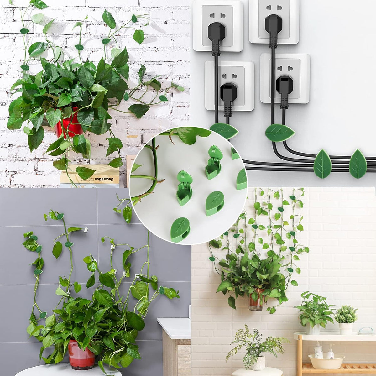 Leaf-Shaped Plant Climbing Wall Fixture Clips