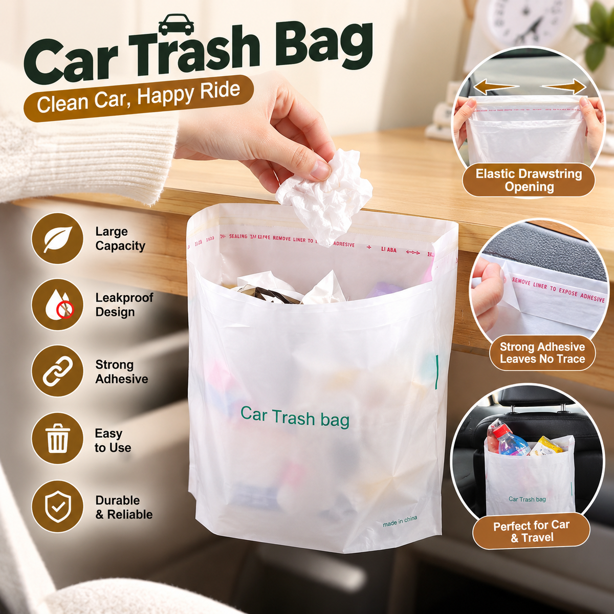 🚗 Self-Adhesive Car Trash Bag™