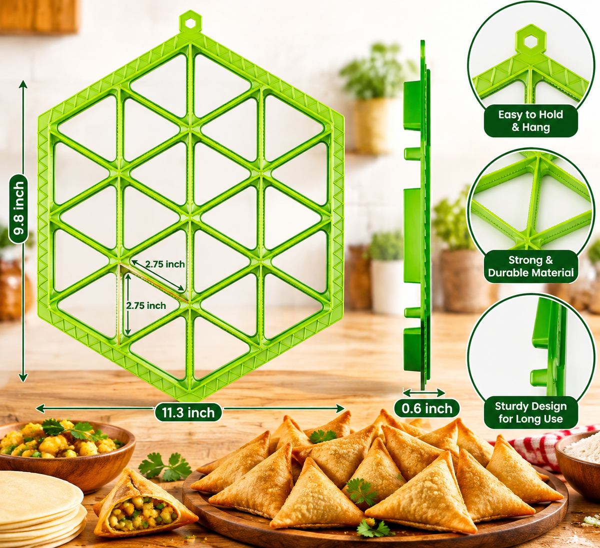 🥟 24 Samosa Making Mold – Fast – Easy – Perfect Shape