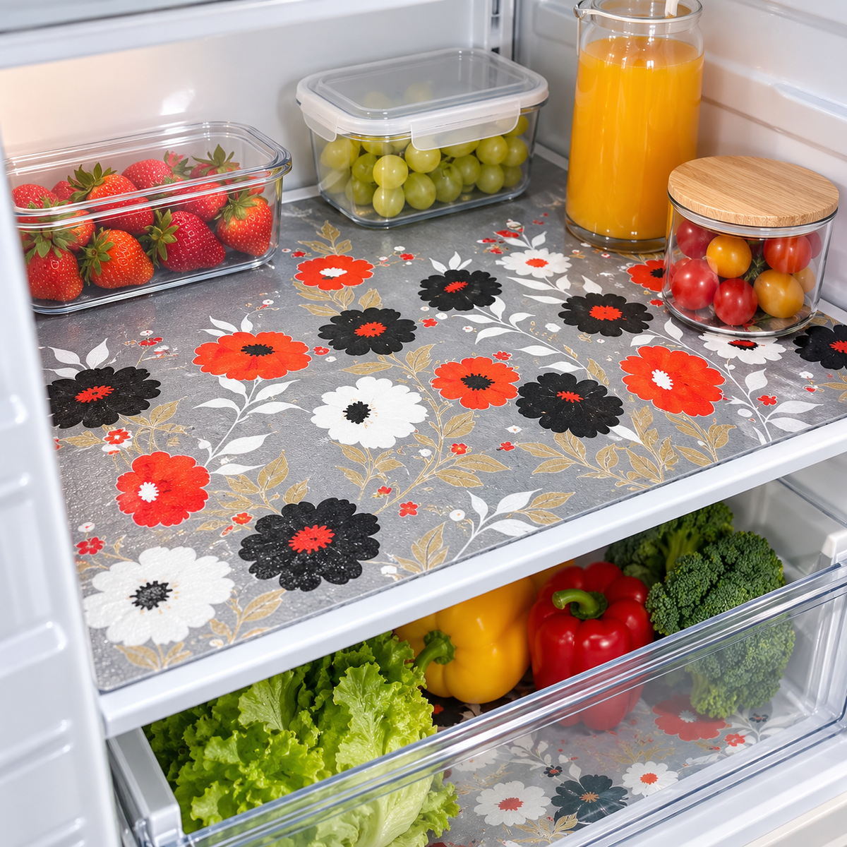🌸 Floral FreshGuard  Shelf Mats