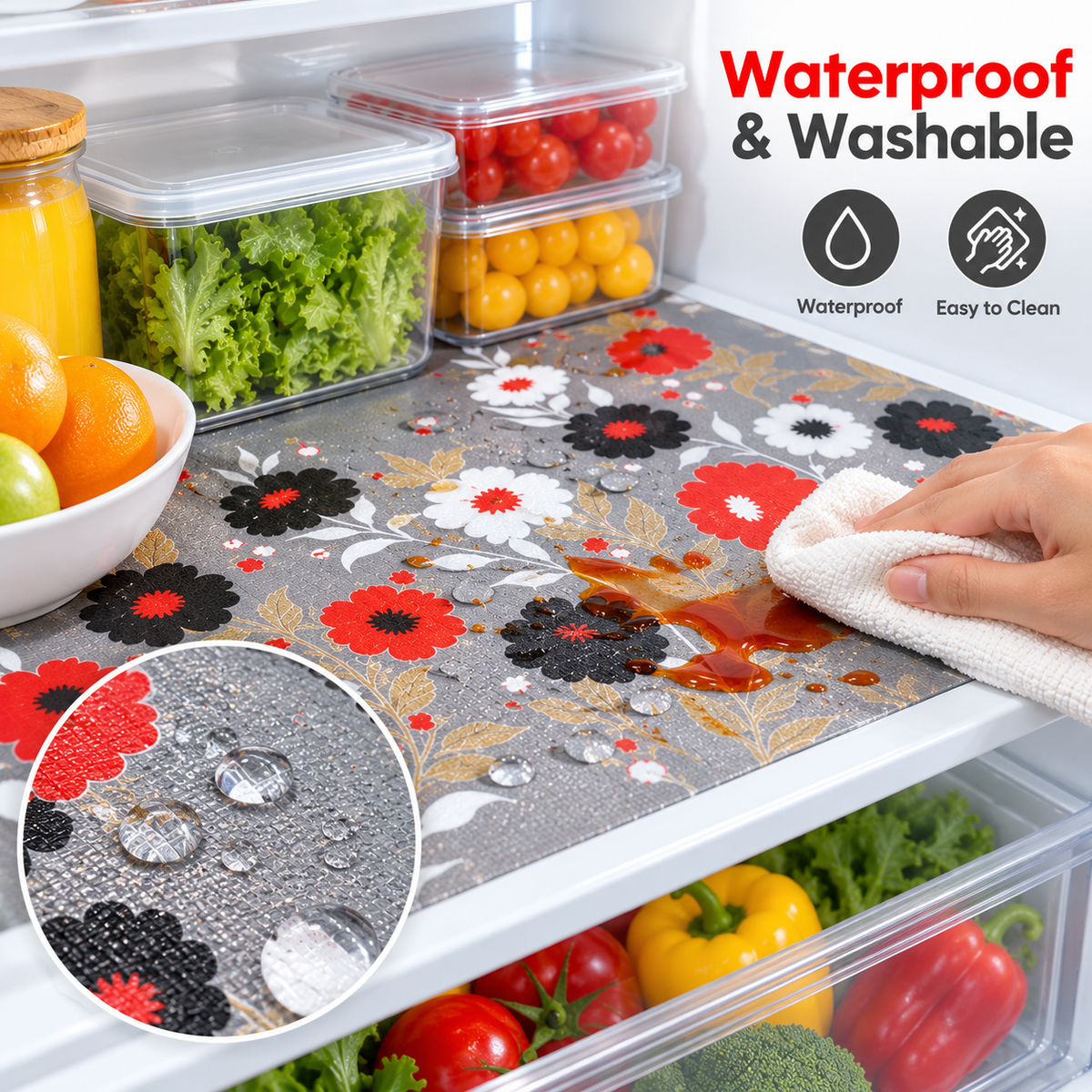 🌸 Floral FreshGuard  Shelf Mats