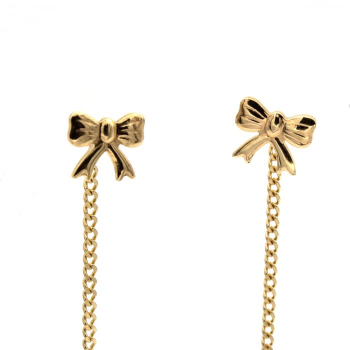 Golden Bow Drop Earrings | Valentine's  Special