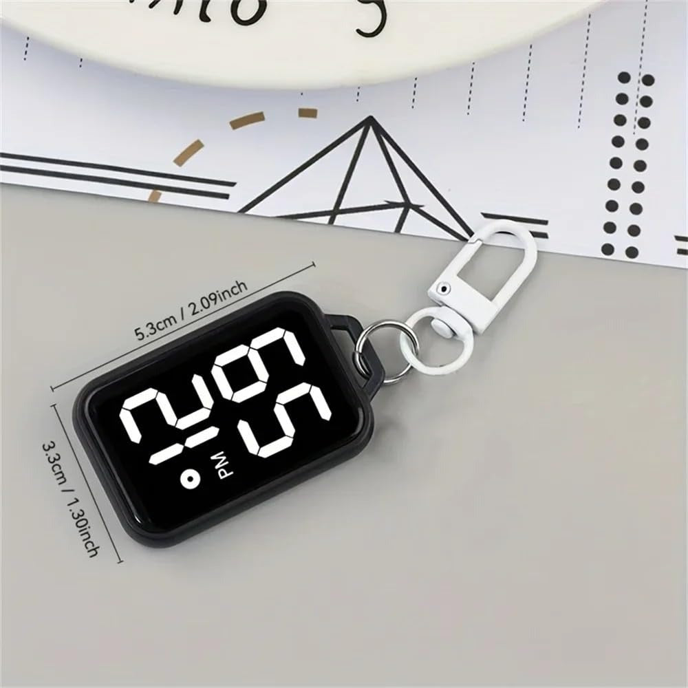 LED Digital Keychain Pocket Watch